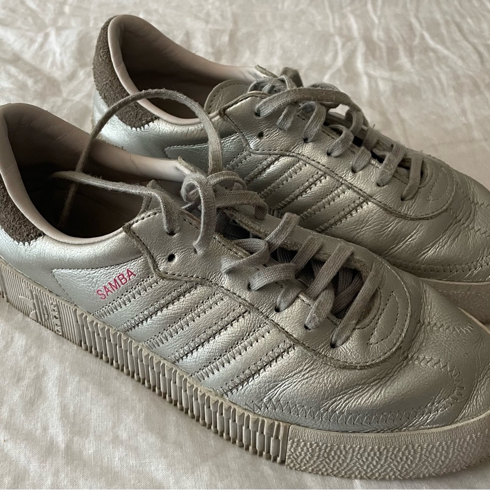Adidas Samba Metallic Silver Sneakers